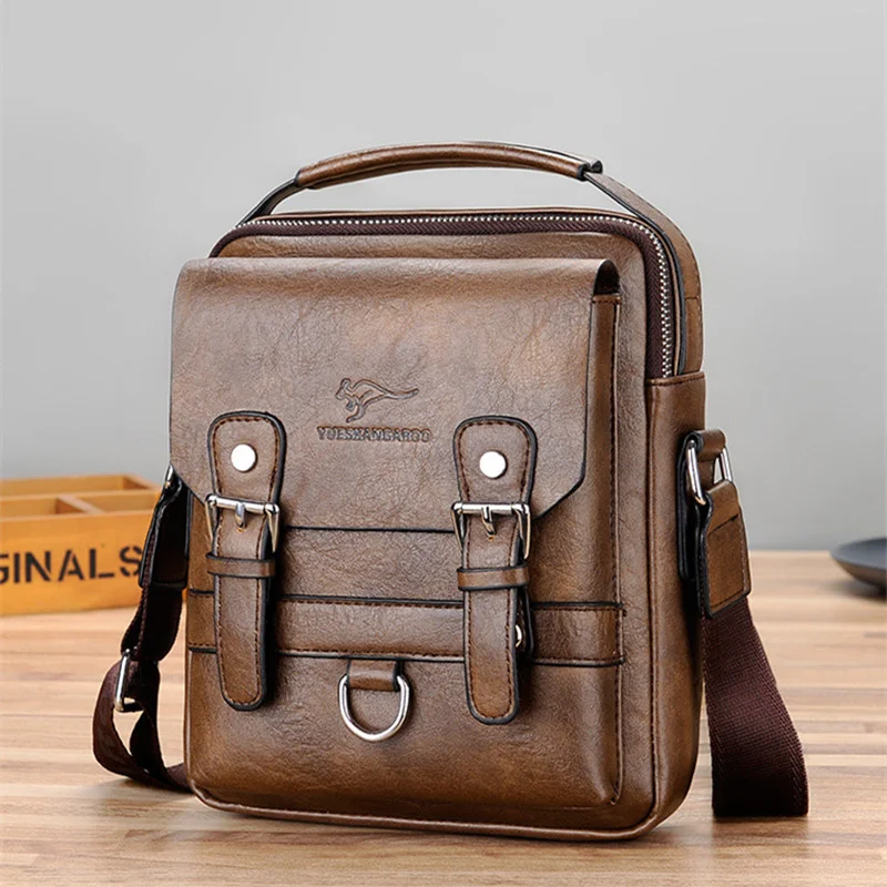 Vintage Leather Shoulder Bag For Men Luxury Casual Man Crossbody Messenger Bag Small Strap Handbags Male Tote Bag