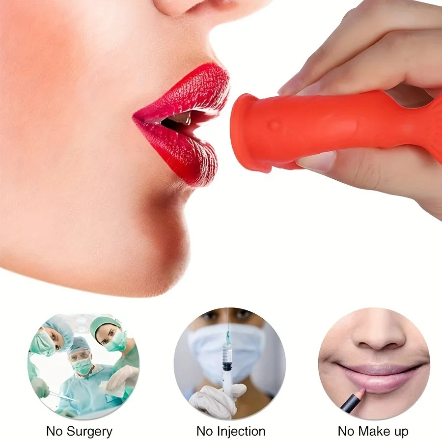 Lip Plumping Tool - Zachte siliconen natuurlijke lipverbeteringstool, gezichtsoefeningen voor vollere, vollere, glamoureuze lippen