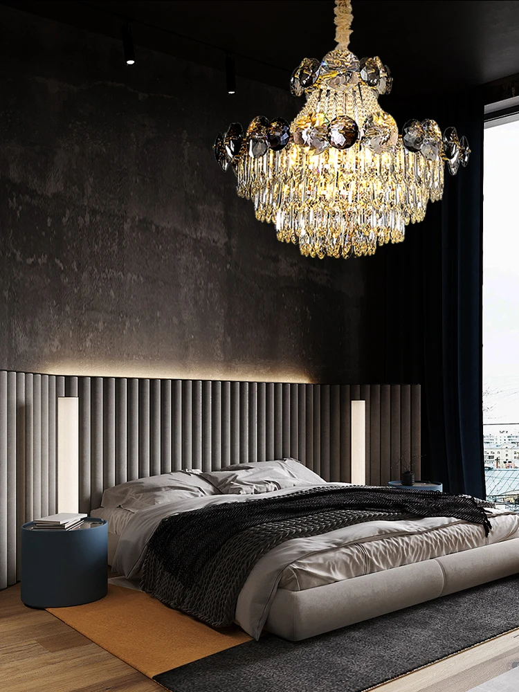 Luxury LED High Ceiling Deco Chandeliers Crystal for Bedroom Classical Lamps for Ceiling Vintage Home Italy Lighting Lustre