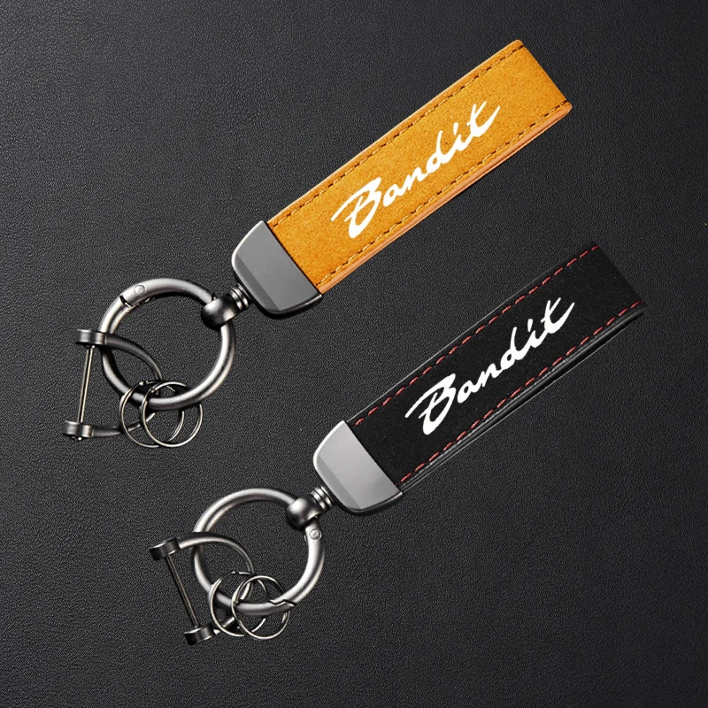 

High-Grade Leather Suede Keychain Motorcycle Keyring For SUZUKI BANDIT GSF 250 600 650 1200 1250 S N ABS Bandit Accessories