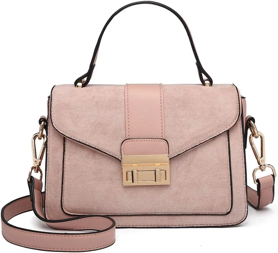 KONO elegante Damenhandtasche aus PVC-Kunstleder, abnehmbarer Tragegurt, flexible Tragemöglichkeiten, kompakte Größe 22×8×15 cm, perfekt für den Alltag und die Berufung