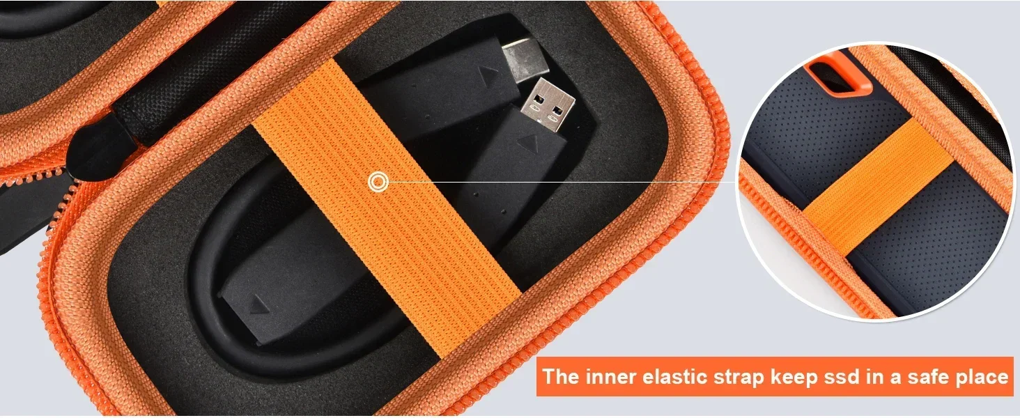 External Hard Drive Case for SanDisk Extreme Portable SSD 1TB 2TB 4TB 500GB External Solid State Drive, Bag for 2 SSD (Box Only)
