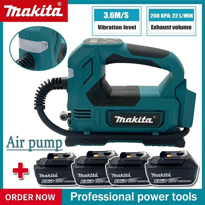 Makita Portable Cordless Tire Inflator 18V Battery Electric Air Pump Handheld Air Compressor For Car Bicycle Tires Ball