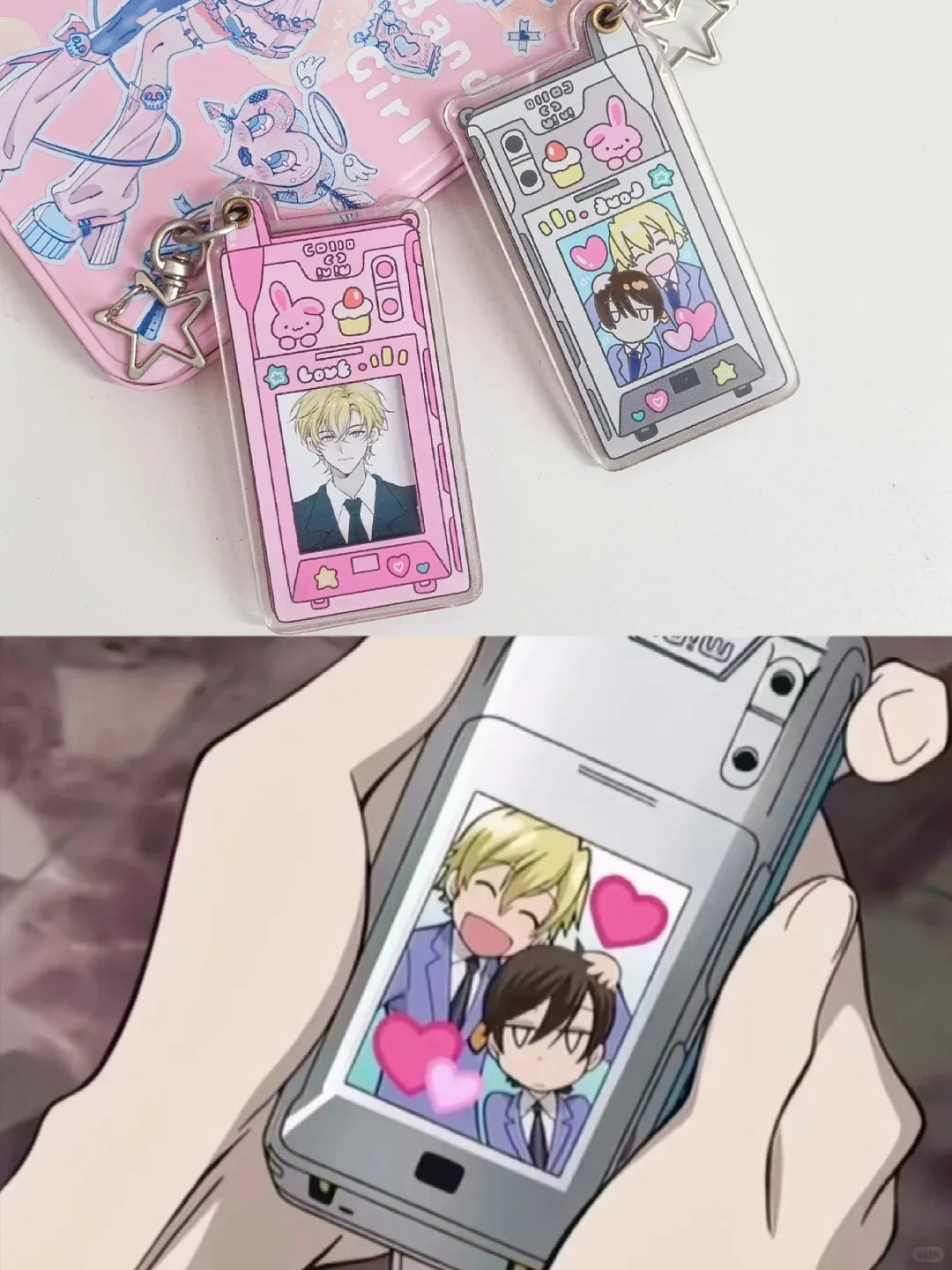 Llaveros de Anime Haruhi Fujioka para mujer, Oran High School Host Club, llavero acrílico, colgante para hombre, accesorios de adorno, regalo para Amiga