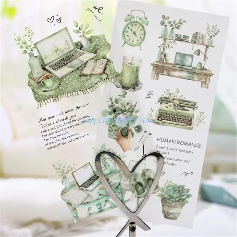 R6FF Scrapbooking Decorative Sticker Scene Sticker Water Resistant PET Sticker for Laptop Journal Phone Case Photo Album