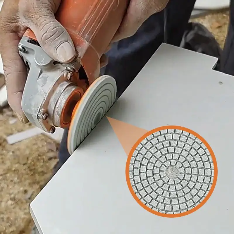 Integrated Stone Trimming and Polishing Disc 80mm/3 inches Diamond Polishing Pad Wet dry Buff Disc Abrasive for Sanding