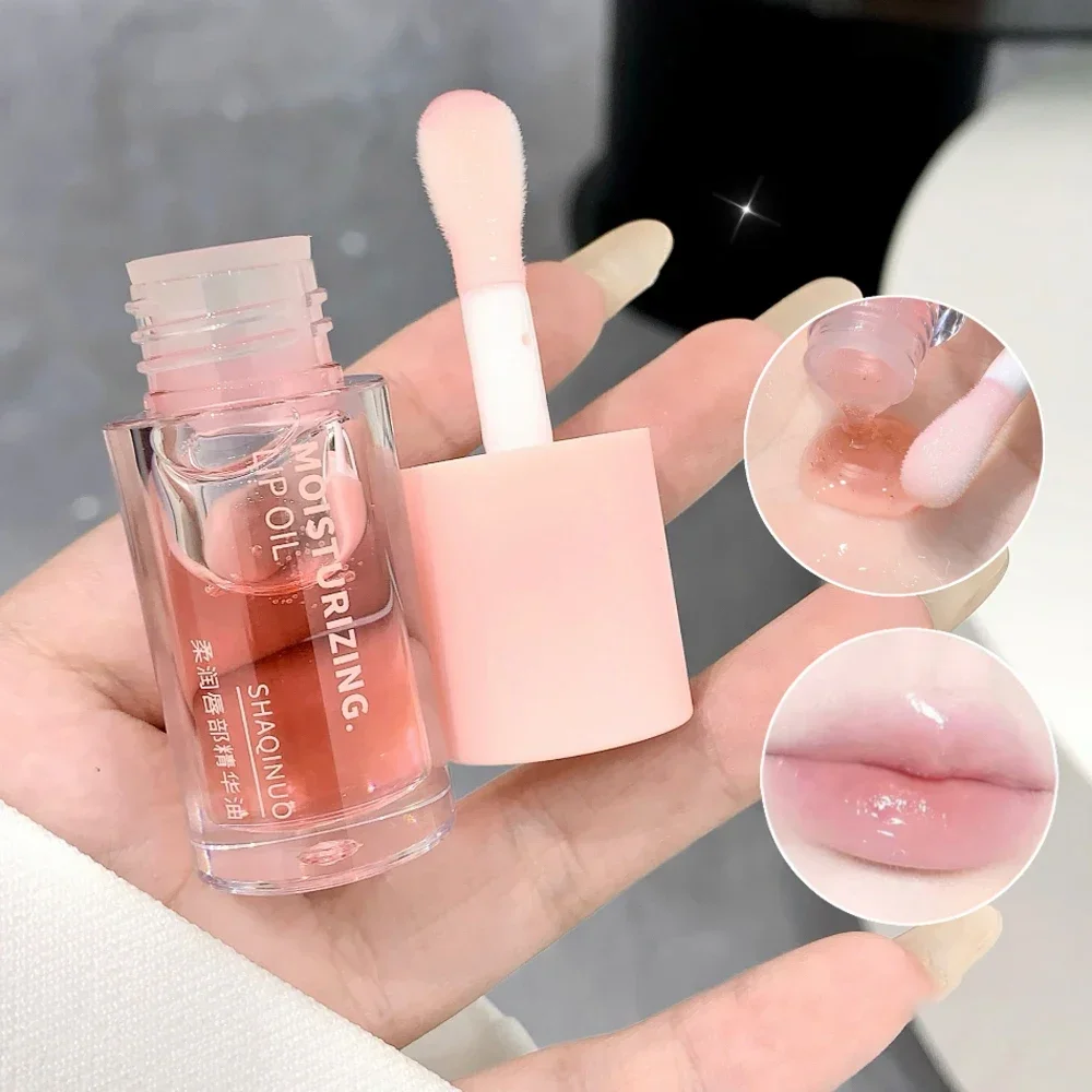 Clear Hydrating Plumping Korean Lip Care Makeup Water Light Lip Gloss Moisturizer Transparent Jelly Mirror Fruit Crystal Lip Oil
