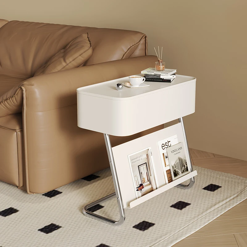 Mesa auxiliar de sofá moderna, mesas de centro cuadradas pequeñas con almacenamiento oculto para sala de estar, muebles interiores de gran tamaño