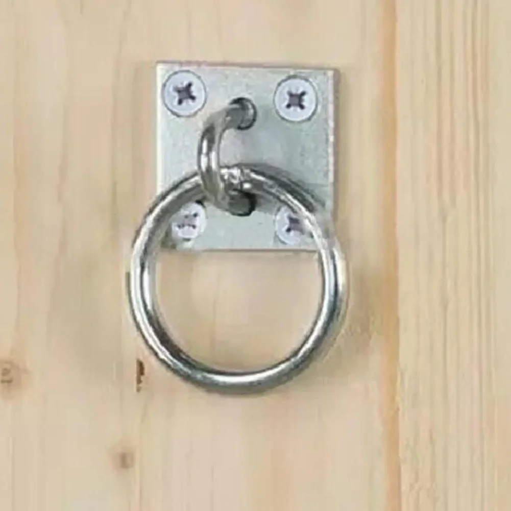 1pc Tie Ring Plate Horse Stable Tying Horses 5x5cm Tether Iron Nickel Plated Stable Tie Ring For Lashing Equestrian Dog Supplies