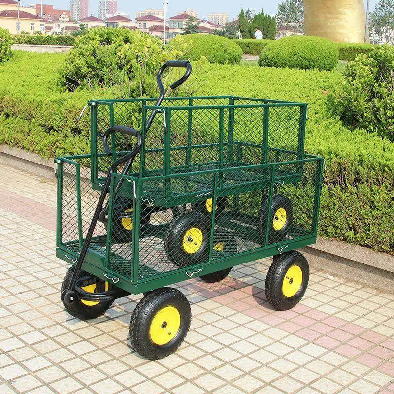 CZ Large Four-Wheel Trailer Sweet Potato Cart Net Cart Elevated Stall Camping Transport Cart view 4