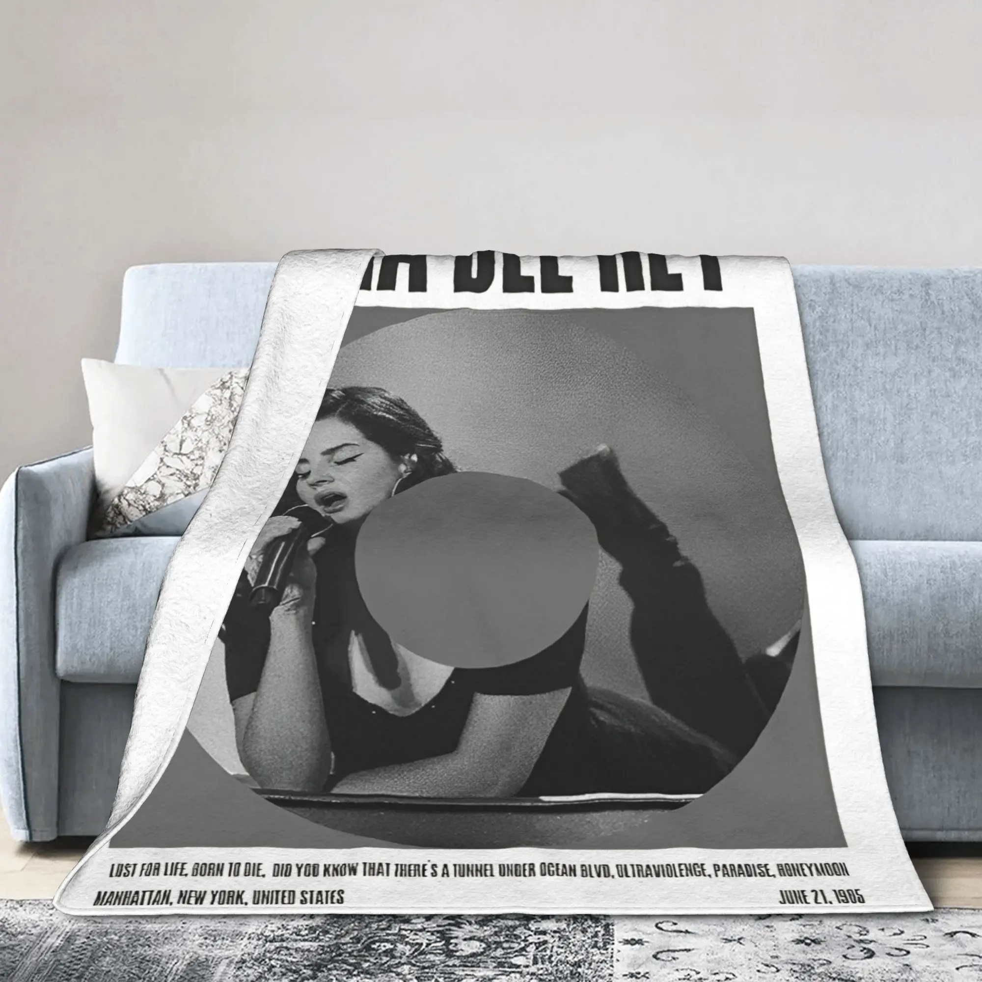 لانا ديل ري المغني بطانية محبوكة ألبوم الموسيقى Ldr الإبحار الفانيلا رمي البطانيات غرفة نوم أريكة لينة الدافئة المفرش المحمولة #1