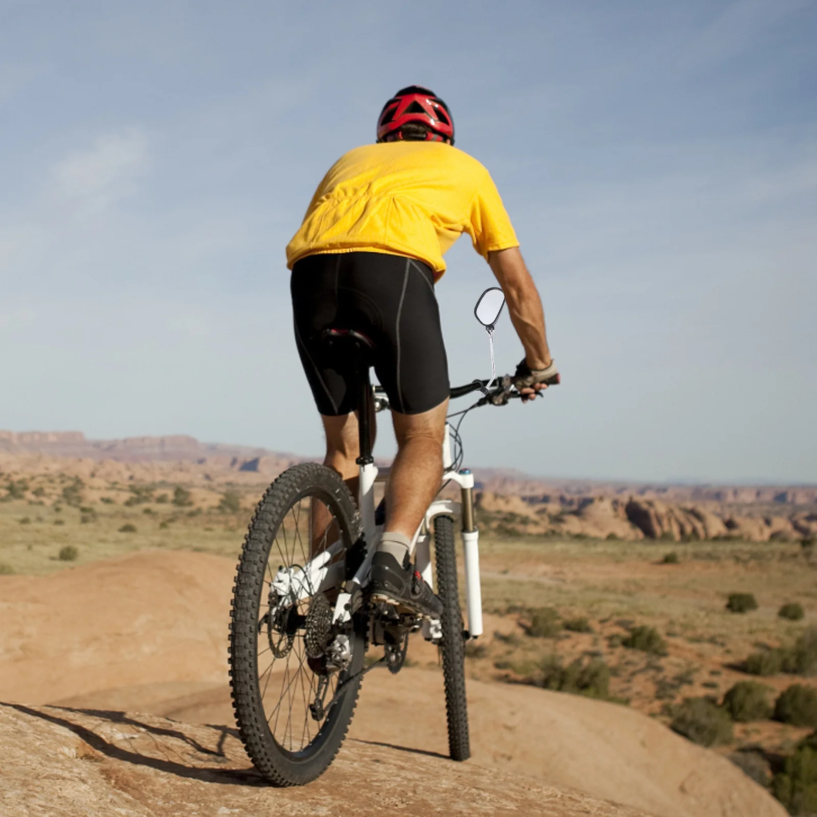 1 زوج الدراجة مرايا الرؤية الخلفية المقود جبل 360 درجة الدورية زاوية واسعة آمنة الدراجات دراجة مرآة للدراجات الجبلية الدراجات البخارية