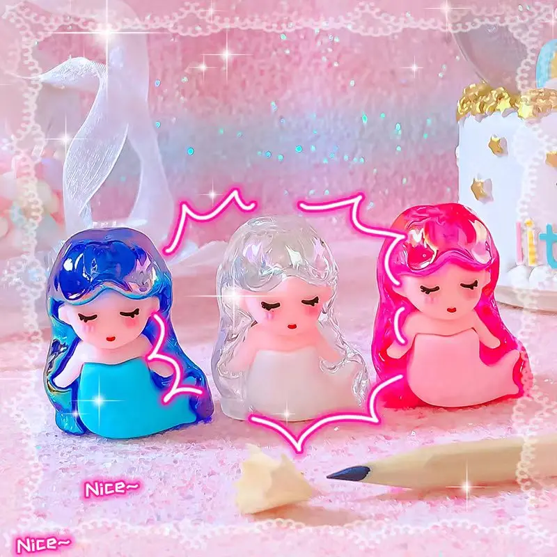 Imagem -05 - Cute Mermaids Pencil Sharpener Papelaria Estética Equipamento Útil Escolar Material de Escritório Back to School Kawaii