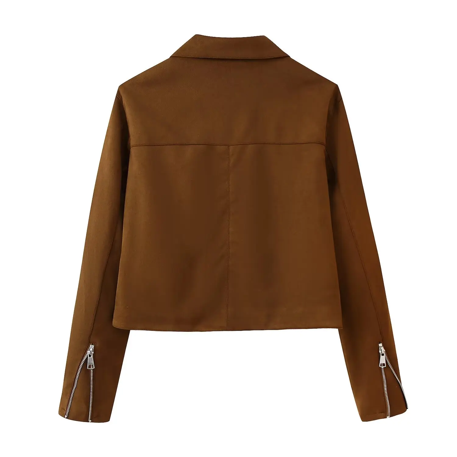 JNLEAOG Faionable ort Zipper Jaet Collar Women's Outerwear Versatile Autumn New Arrival Polyester Long Sve Coat