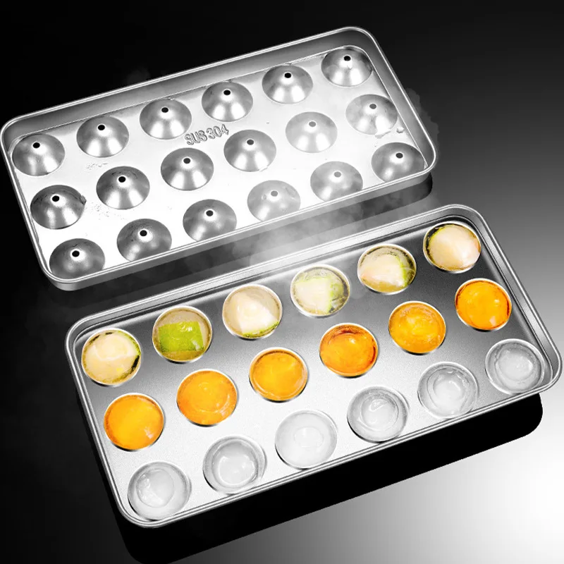 

Stainless Steel Quick-freezing Ice Cube Mold Bar Frozen Spherical Ice Cube Maker Cocktail Whisky Ice Ball Mold