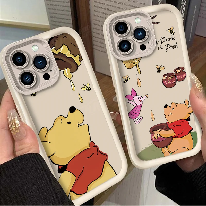 Disney Honey Winnie the Pooh Case for iPhone 14 15 Pro Max 13 12 11 X XS XR 7 8 Plus SE 2020 Matte Printing Silicone Back Cover