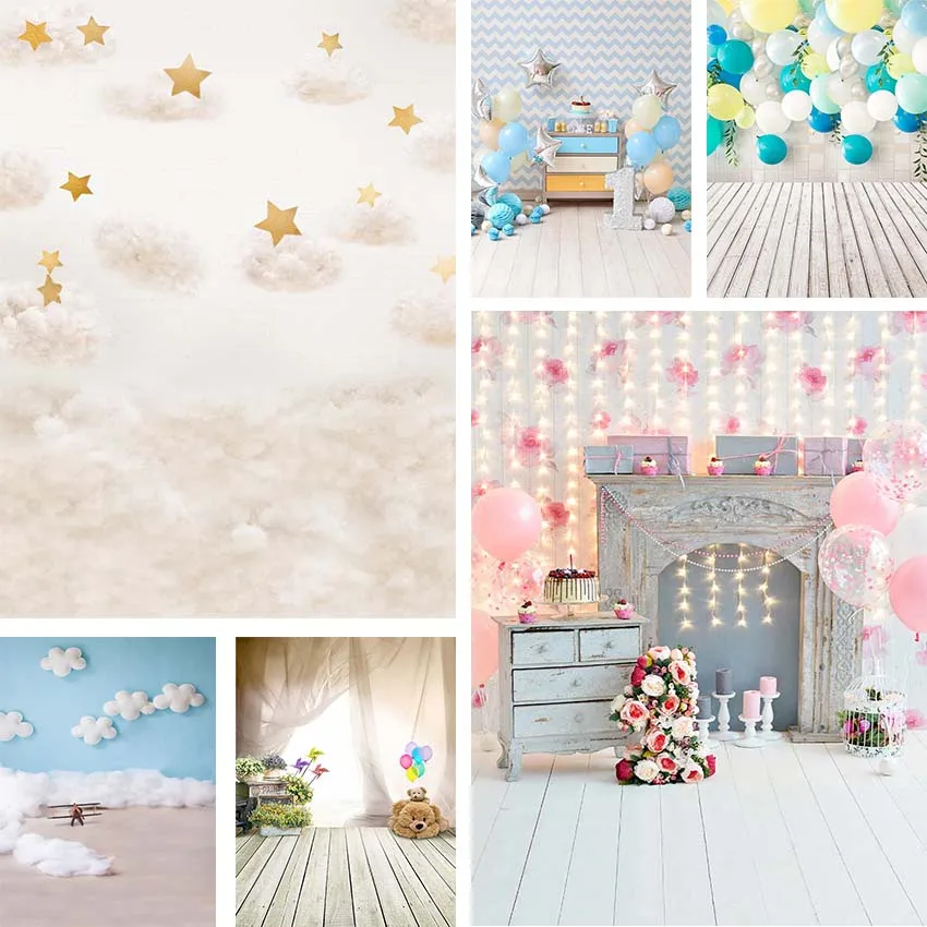 Mehofond Photography Backdrops Balloons Boy Girl Birthday Party Cake Smash Children Portrait Decoration Backdrop Photo Studio