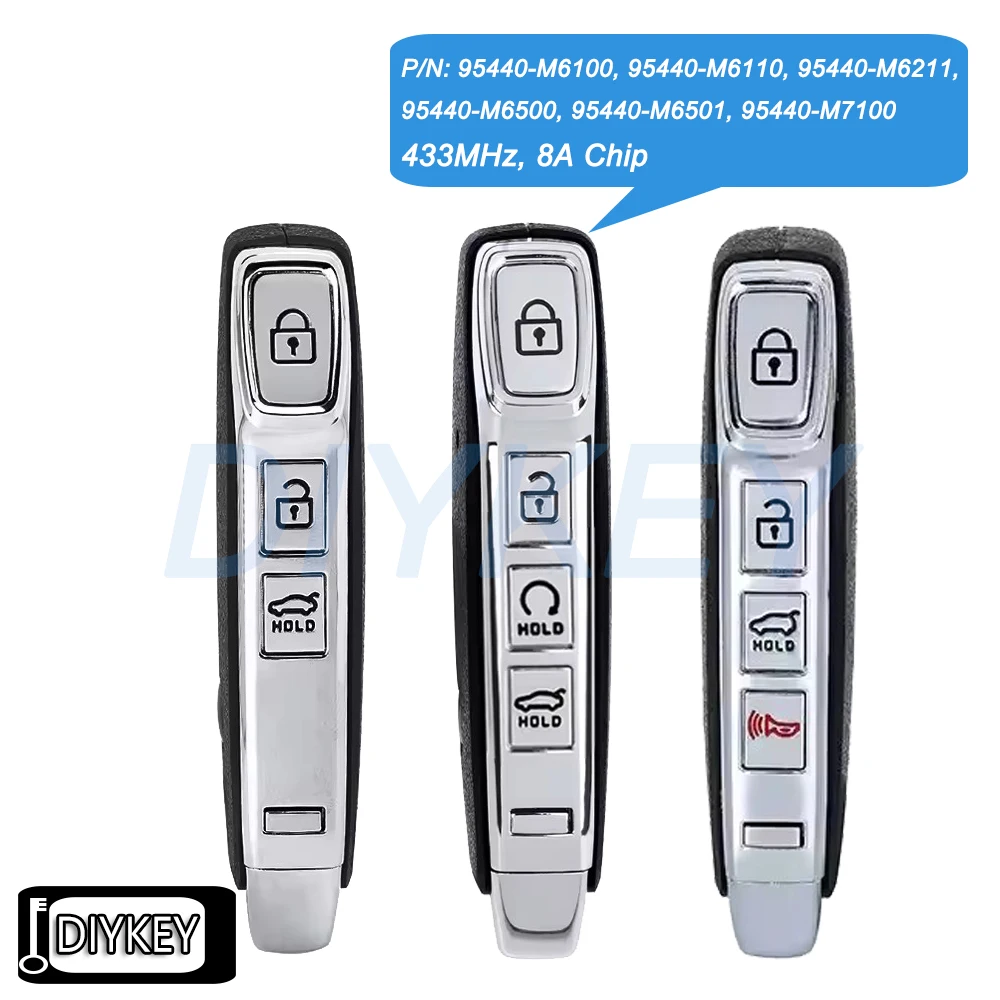 Mando a distancia inteligente Fob 433MHz 8A Chip para Kia Cerato 2018-2021 95440-M6100 95440-M6110 95440-M6211 95440-M7100 95440-M6500 -M6501