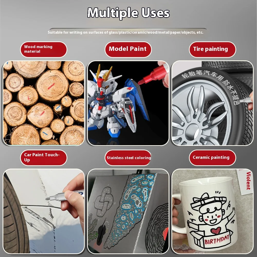 10 ألوان القلم الزيتي مقاوم للماء سيارات عجلة الإطارات التجفيف السريع للإطارات لون الكتابة على الجدران الطلاء اللمس علامة الإبداعية DIY بها بنفسك لوازم الفن #2