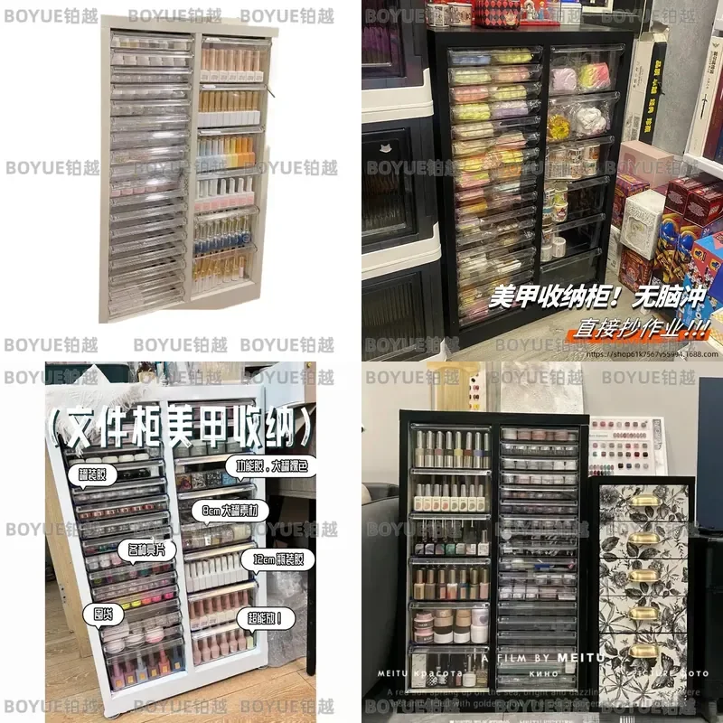 V Lin 7 Drawer Nail Salon Storage Cabinet Flat Bottom A4 File Organizer Cosmetic Display Unit for Beauty Shop Supplies