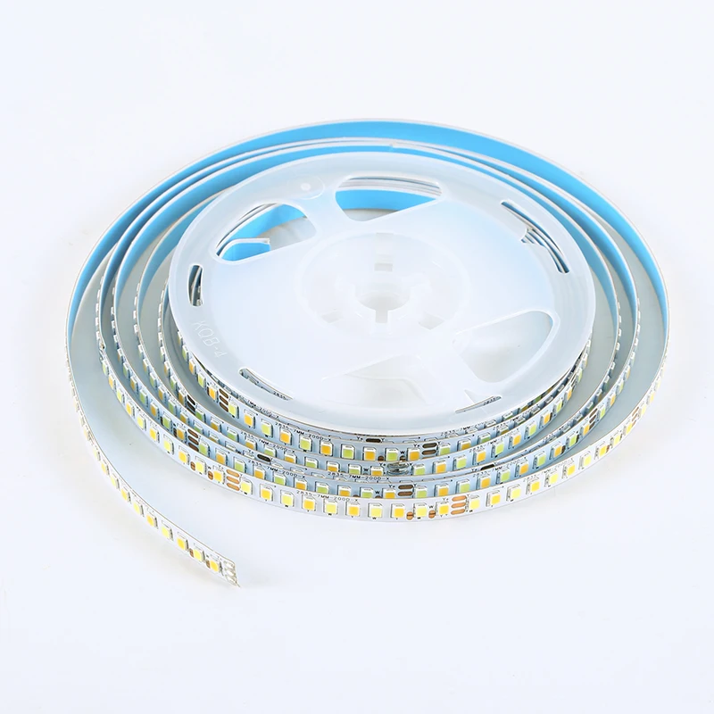 High lumen 2835-200D-5B10Cx2 Double colors LED strip 7mm width light tape be used in chandeliers ceiling lamp panel light etc.