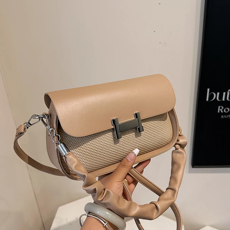 

High Quality Fashionable Crossbody Bag Women's Designer Leather Handbag Minimalist Solid Color With Adjustable Shoulder Strap
