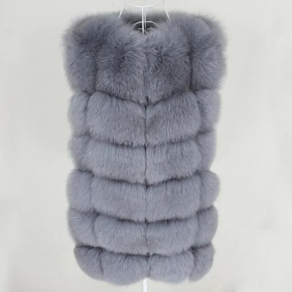 Real Fox Fur Vest Women Sleeveless Natural Fox Fur Coat Spring Winter Jacket Fur Coat Warmer Waistcoat Thick Warm Streetwear