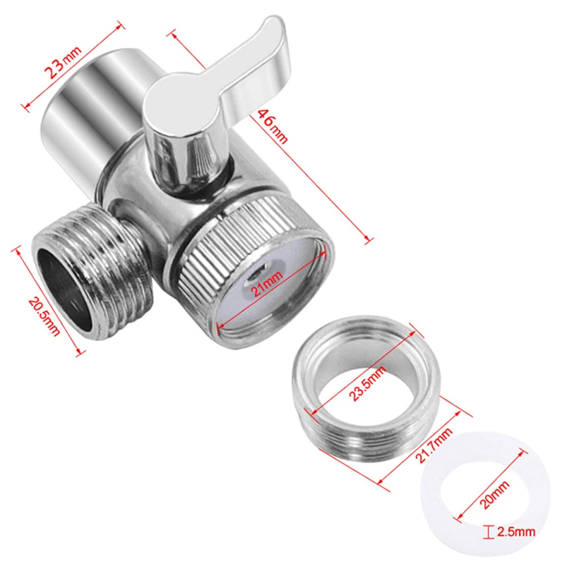 Adaptador de grifo con interruptor de aleación de Zinc, divisor de fregadero de cocina, válvula desviadora, conector de grifo de agua para inodoro, bidé, ducha y baño