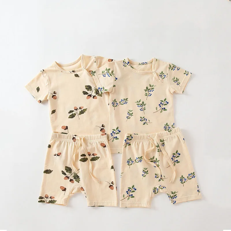 6-36M Newborn Toddler Kid Baby Boy Girls Clothes set Summer Pring Short Sleeve Top Shorts set Cute Sweet Cotton 2pcs Outfits set