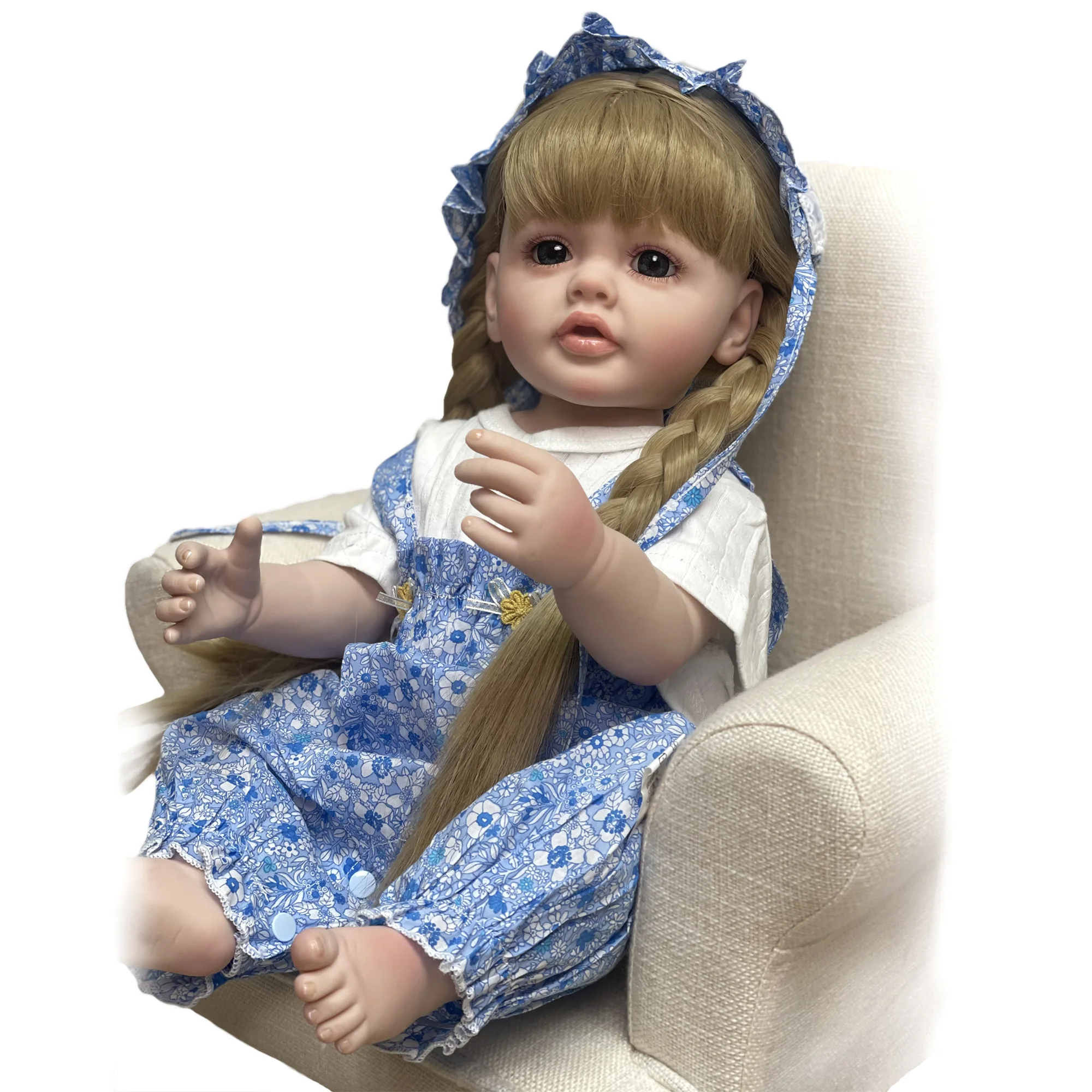 22 Inch Betty Bebe Reborn Dolls  Painted Lifelike Vinyl Doll Finshed Doll Bebê Reborn Boneca Reborn