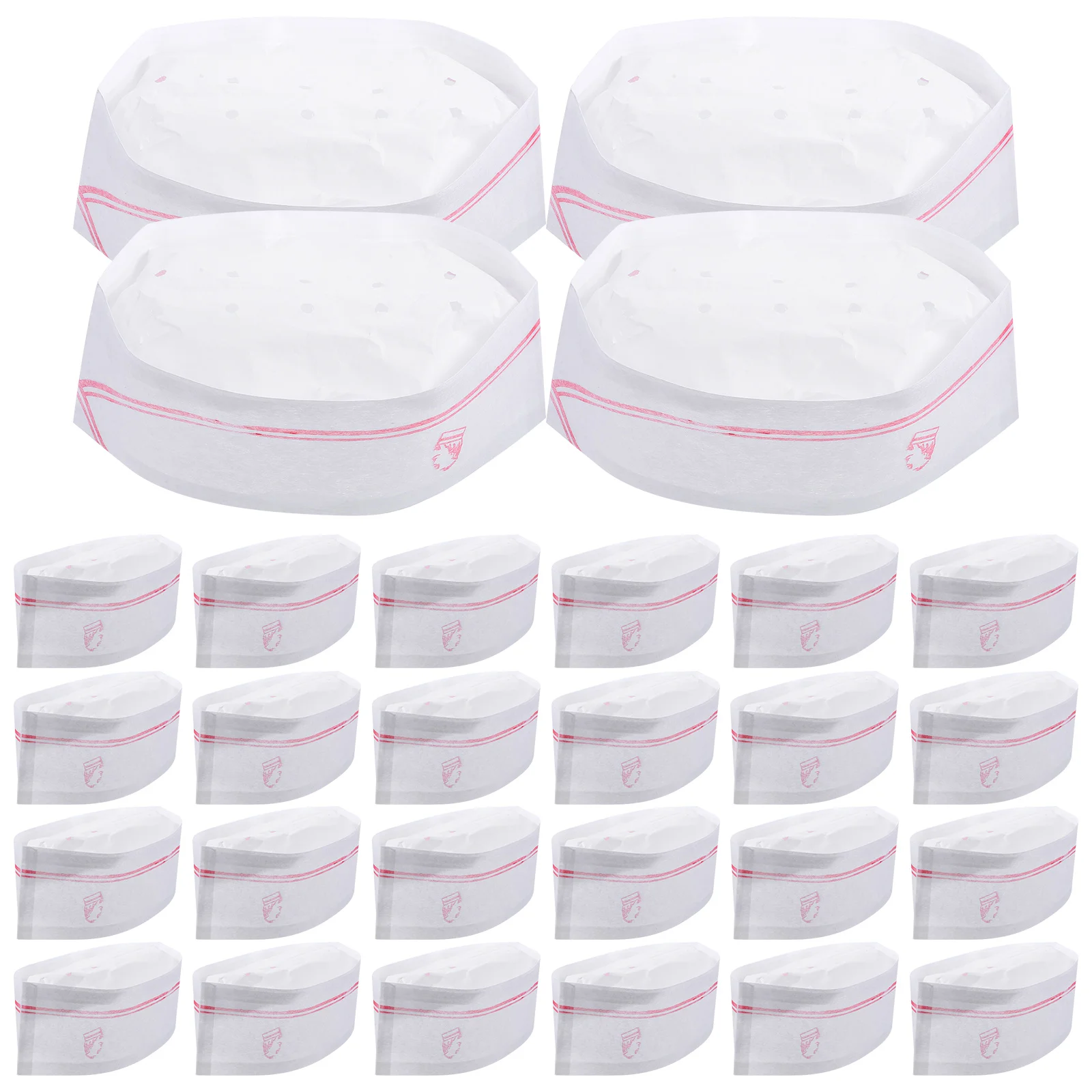 40 Pcs Disposable Chef Hat Cook Restaurant Cooking Kitchen Working Cap Paper Catering Nurse