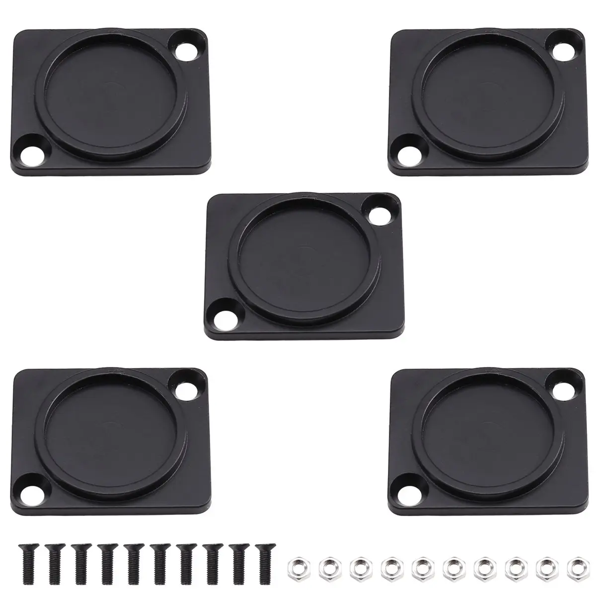 618 Mega Sale 5PCS Panel Mount Blank Plate, D-Type Cover Plate Patch Board, Panel Base for Connectors and XLR Connectors