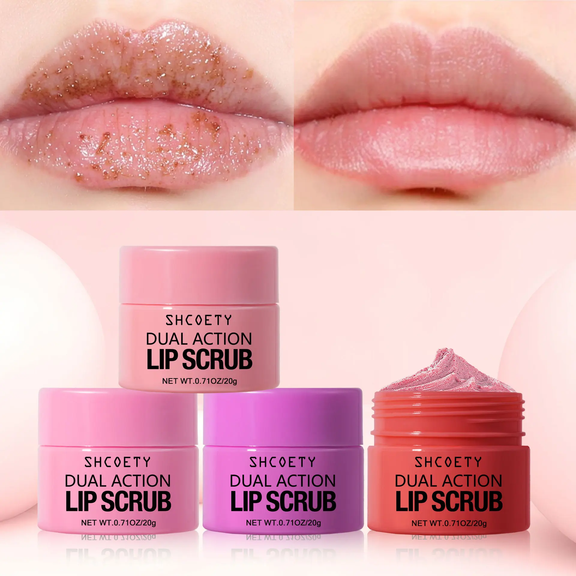 Lip Scrub Set Exfoliating Dead Skin Moisturizing Fading Lip Pattern Moisturizing Anti-Dry Crack Care Lip Balm Skincare
