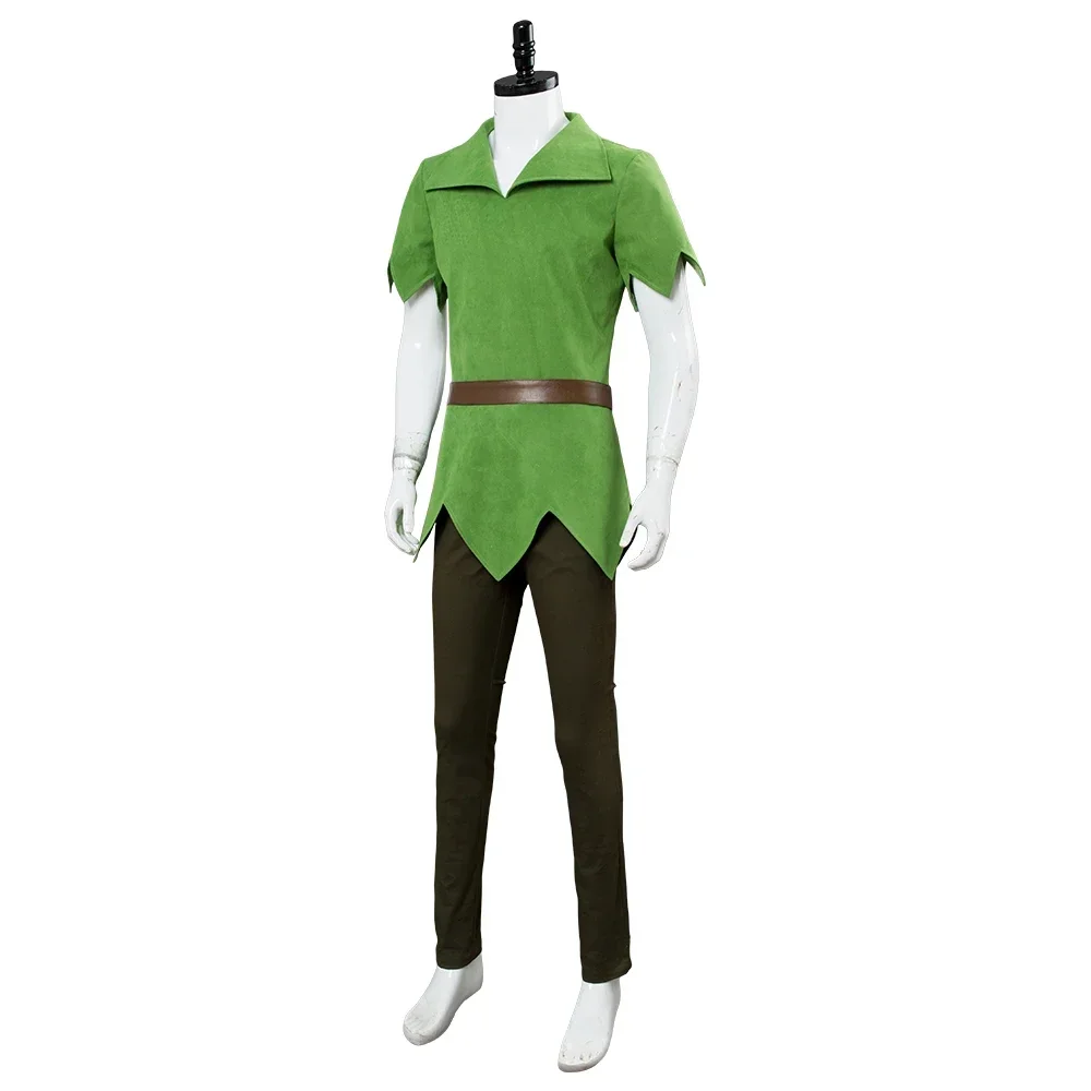 Movie Peter Pan Cosplay Costume Green Outfit Top Pants Hat Role Play Peter Pan Halloween Carnival Costume