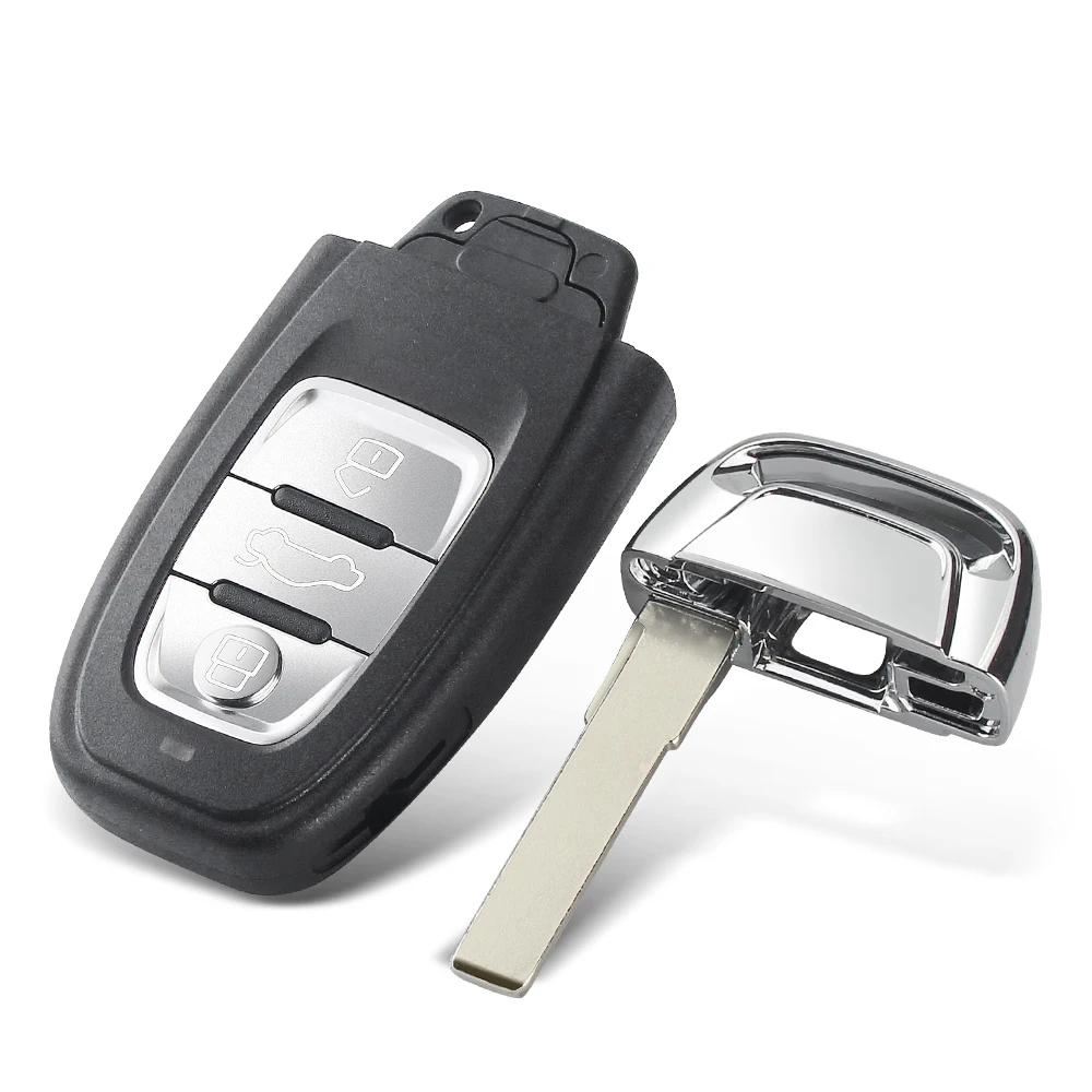 KEYYOU For Audi A4l A3 A4 A5 A6 A8 Quattro Q5 Q7 A6 A8 Remote Key Shell Case Fob Replacement Car Key Shell 3 Buttons
