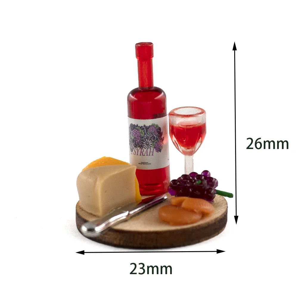 1/12 Poppenhuis Miniatuur Accessoires Mini Cake Wijnschotel Model Simulatie Voedsel Fruit Drankjes Speelgoed voor Poppenhuis Decoratie bjd