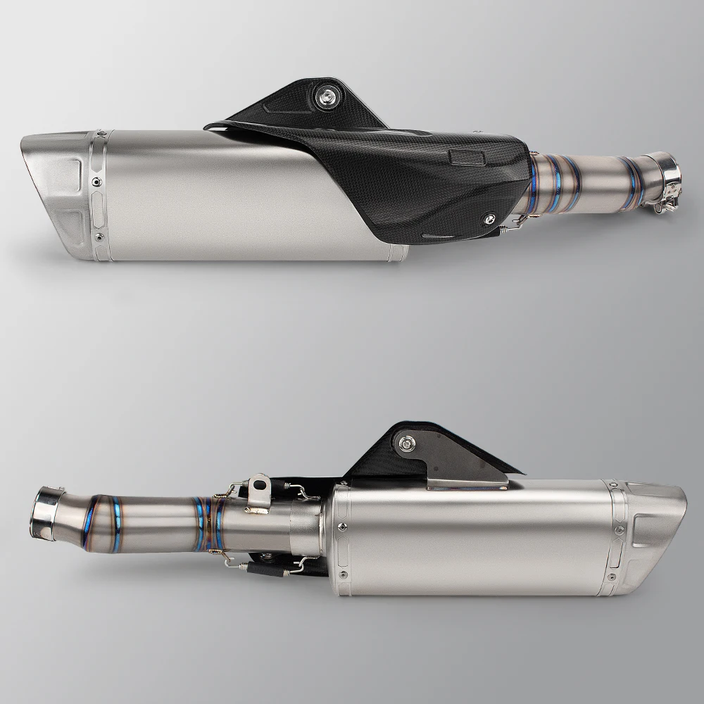 For Yamaha YZF-R6 06-25 Slip-On Front Link Titanium Alloy Mid-Tail Pipe Carbon Cover Muffler Moto Performance Modification