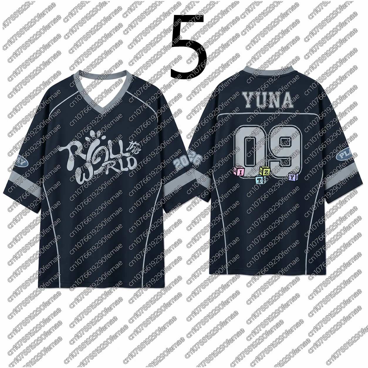 2026 Neues TUNNEL VISION Roll The World V-Ausschnitt Drop-Shoulder Jersey Damen Kpop Konzert Fan Merch Sommer T-Shirt – Detail 7