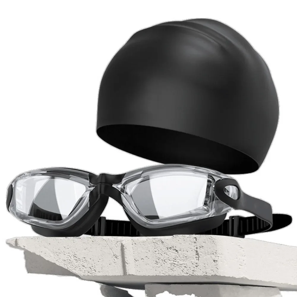 

Fanceey Adult High-definition Anti-fog Swimming Goggles PU Swimming Cap Set Waterproof Silicone Swimming Pool Accessories