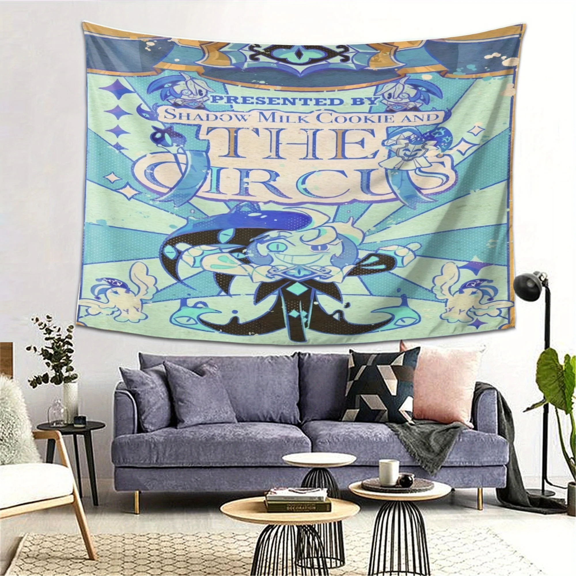 Shadow Milk Cookie and Circus Tapestry: Vibrant Retro Circus Art - Ideal for Bedroom and Living Room Decoration