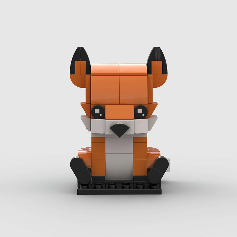 Cute Fox Creative Small Animals MOC Brickheads DIY Building Blocks Bricks Toys Model Cartoon Pet Anime Friend Girls For Children