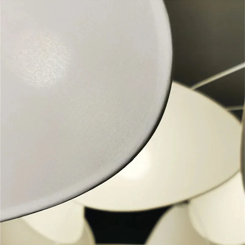 الفرنسية مصمم الأبيض النسيج شاشة الثريا المطبخ جزيرة غرفة المعيشة غرفة نوم ورقة شبكة مصباح ديكور المنزل تعليق الإضاءة #6