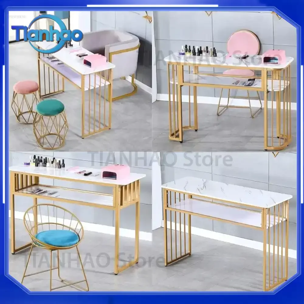 Economical Single-Double Manicure Table and Chair Set for Light Luxury Nail Salons Double-Layer Professional Manicure Table B