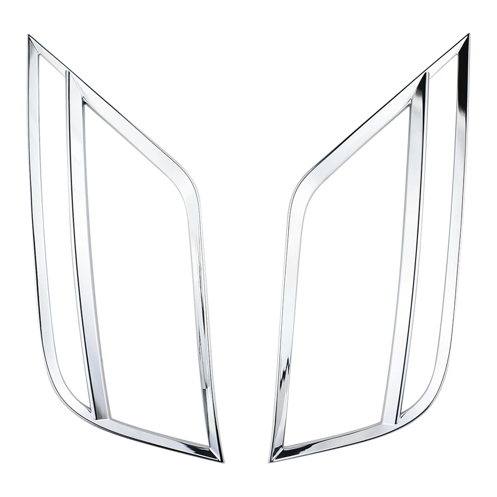 2Pcs Chrome Car Rear Fog Light Lamp Frame Trim Sticker for Volkswagen VW T-ROC TROC 2017 2018 2019 2020 2021 2022 Accessories