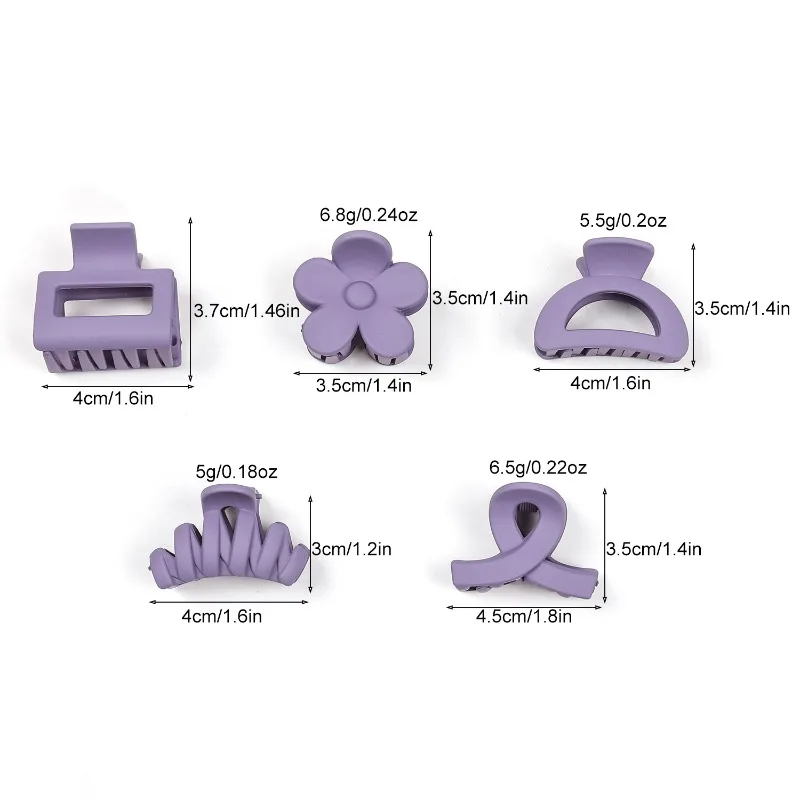 10 Stück Rosa Lila Kaffee Mini-Haarklammern für Frauen Einfache Geometrische Blumen-Acryl-Haarspangen Zubehör-Sets M – Detail 1