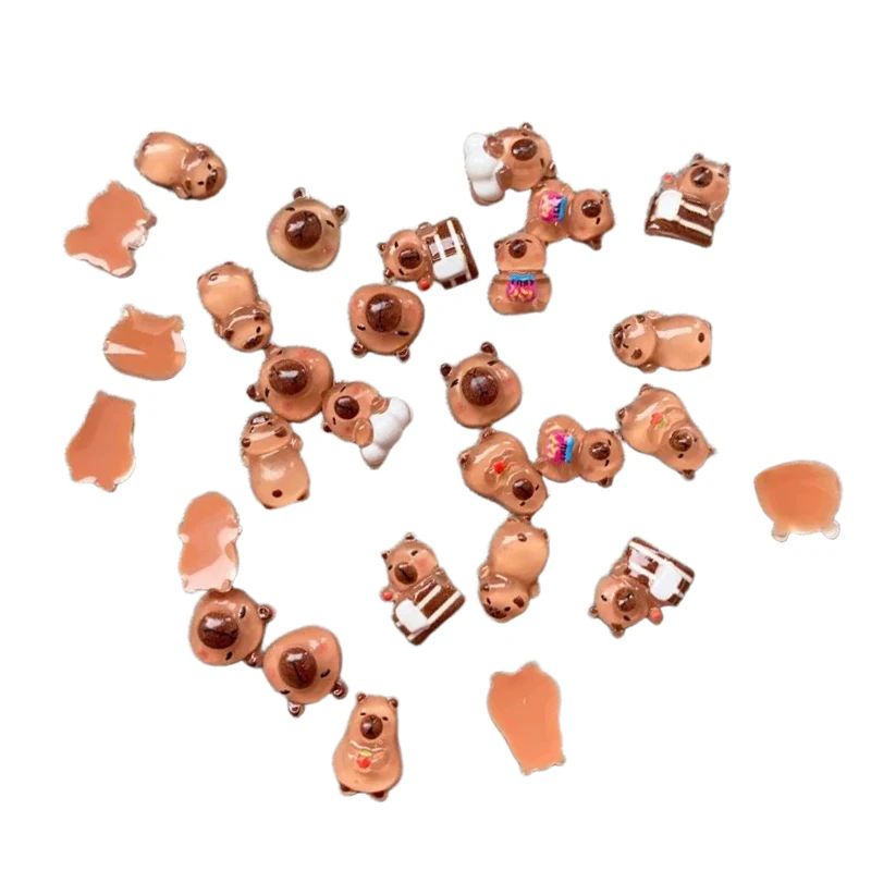 100 قطعة منمنمات كابيبارا الصغيرة ، تماثيل صغيرة على شكل حيوانات حديقة خرافية مكتب منزلي زخرفة منظر طبيعي صغير لتقوم بها بنفسك ديكور حرفي