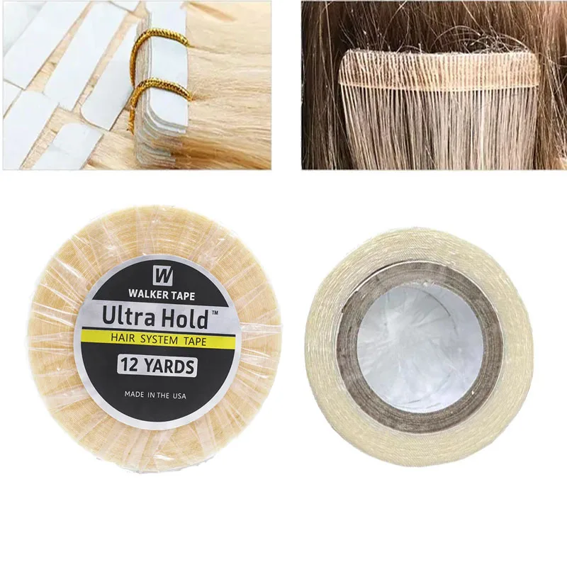 fita adesiva para mega hair mega hair fita adesiva 12 jardas peruca fita adesiva super hold dupla face à prova ddouble água laço frente peruca fita de extensão do cabelo fita adesiva para hairpiece