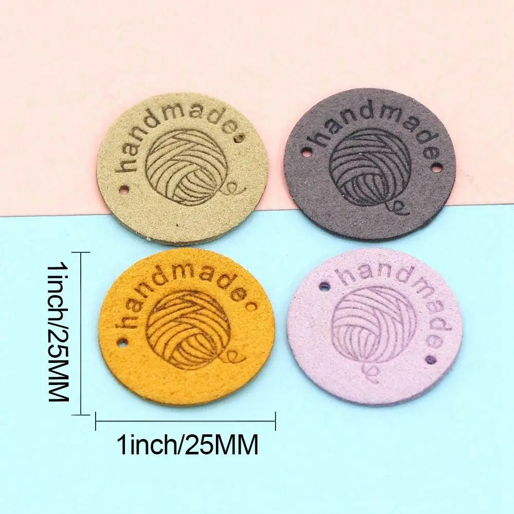 20Pcs Okrągła przędza Ręcznie robione etykiety skórzane Ręcznie robione etykiety Etykiety do dekoracji odzieży Torba Szalik Prezenty Szyć Akcesoria