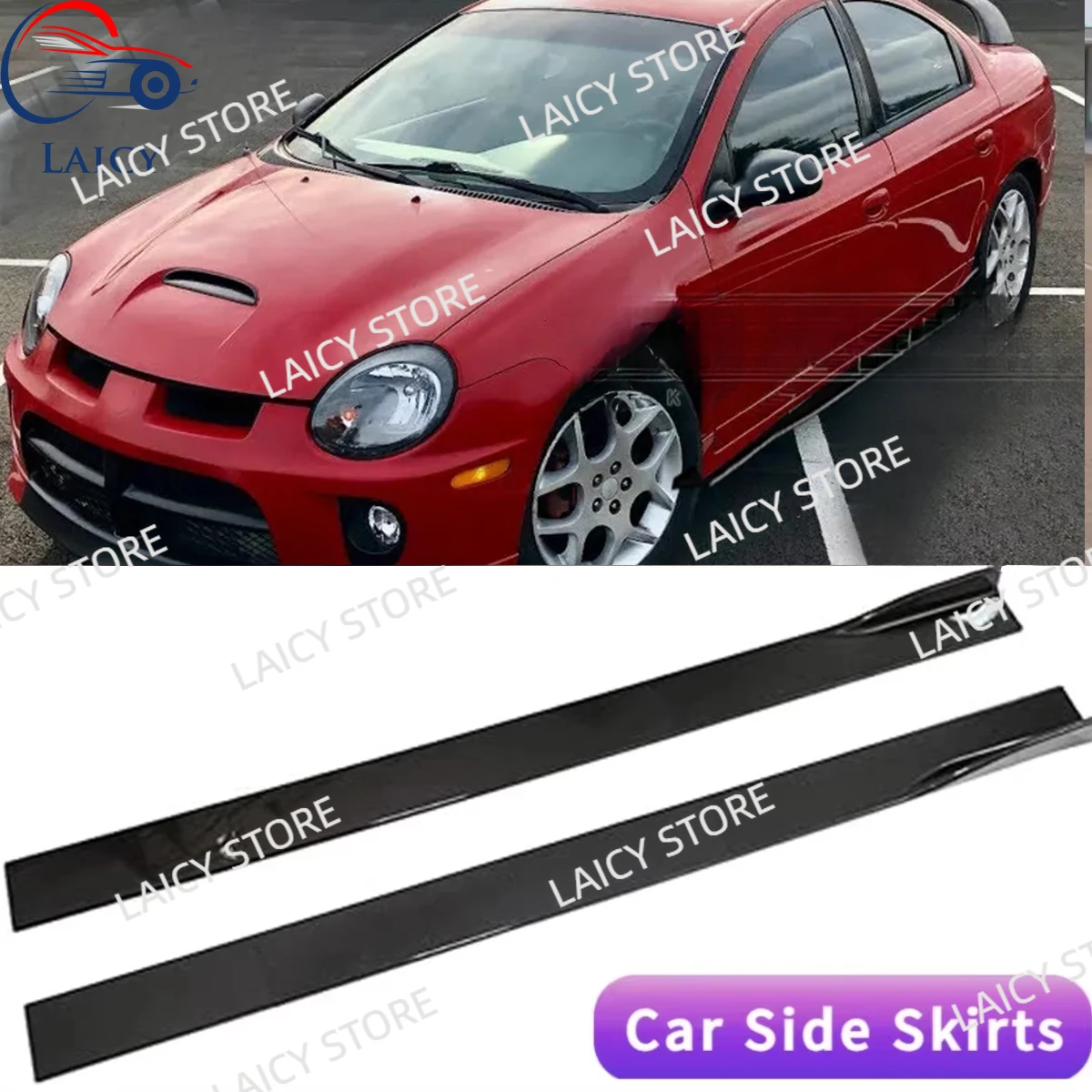 LAICY Para Dodge Neon SRT4 R/T SXT 78.7" Faldones Laterales Divisores de Alerón Extensión de Panel de Balancín Kit de Carrocería Parachoques de Coche