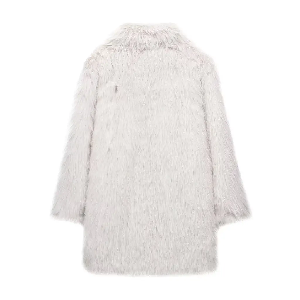 

Women's Artificial Fur Coat Autumn Winter Thick Warm Mid-Length European American Style D69084